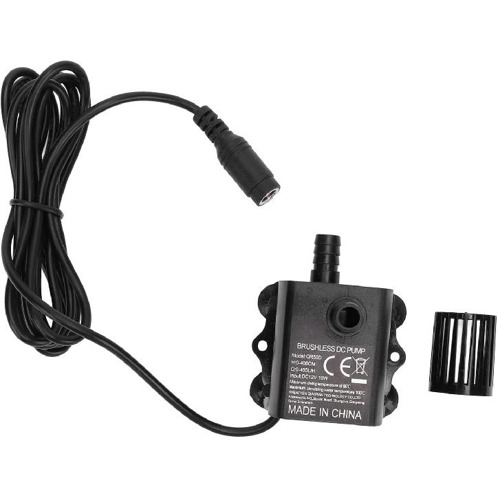 Submersible Water Pump, 400L / H 13.12ft Lift Submersible Pump DC 12V 10W Ultra Quiet Fountain Water Pump, Micro Brushless Fountain Pond Pump for