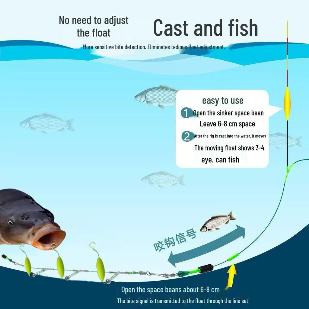 Anti-Tangle Bottom Fishing Rig with Three Hooks - Sabiki Finished, Anti-Current Iseama Reverse Leader.