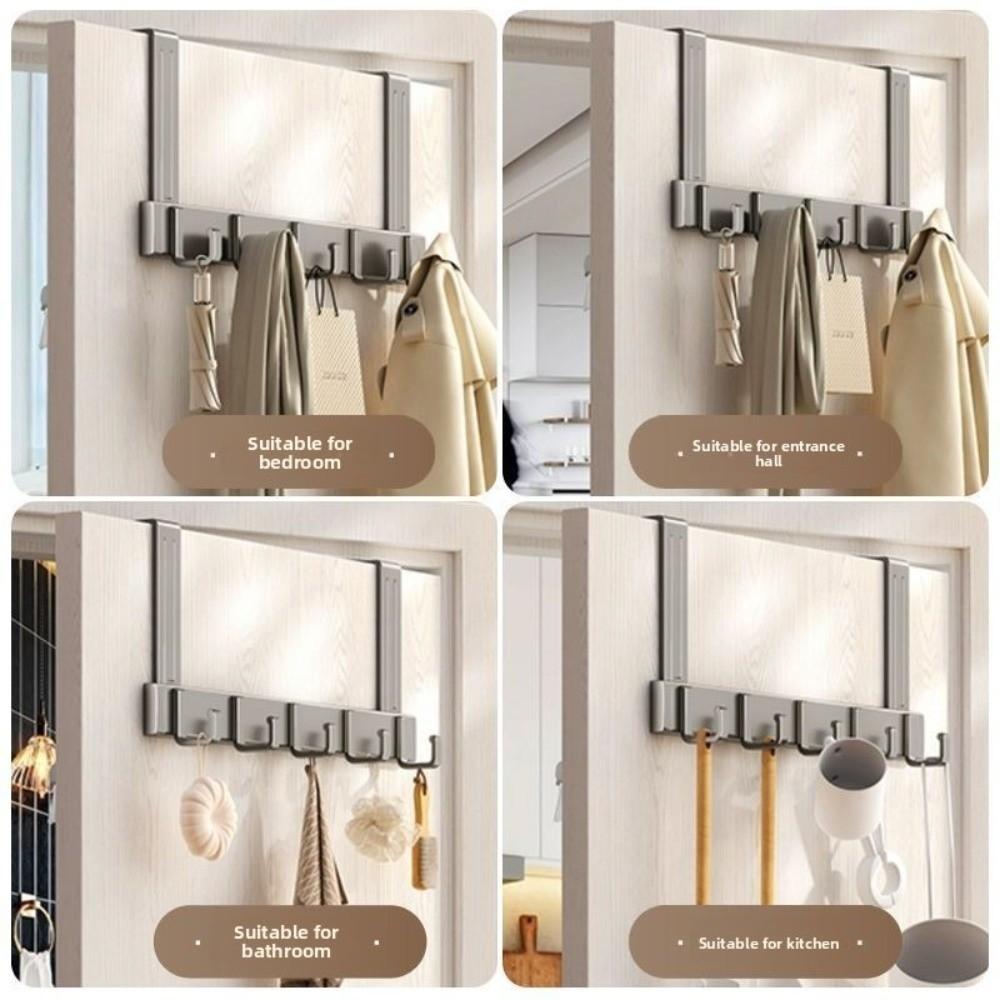 Crochet de porte gain de place Anti-rouille Robuste Porte-manteau de porte Crochets pour porte d'armoire sans perçage Accessoires de cuisine et de salle de bain
