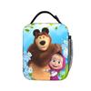 Kawaii M-Masha and Bear Insulated Lunch Bag Portable Lunch Container Thermal Bag Tote Lunch Box Work  Travel Men Women