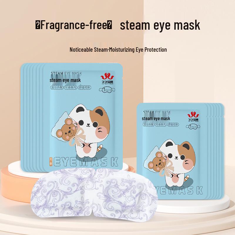Animowana maseczka na oczy Steam: Łagodzi zmęczenie oczu, Zapewnia stałe ciepło do snu i ochrony oczu.