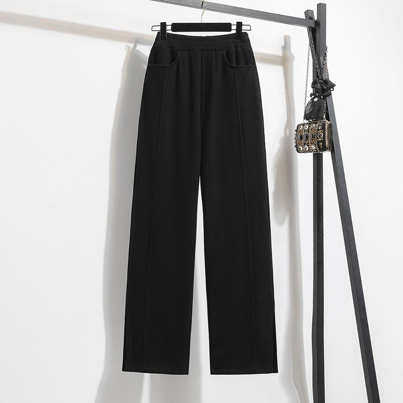 Women's Spring and Fall High-waisted Loose Wide-legged Pants Large Size Casual Pants Straight Pants