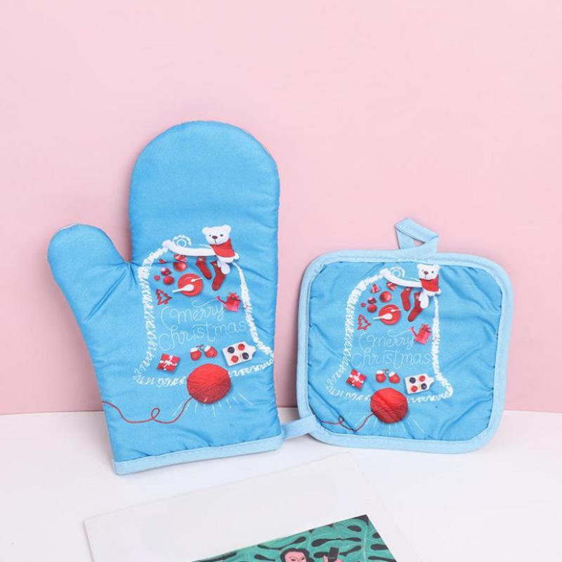 

Рождественские прихватки Санта-Клаус Снеговик Колокольчик Узор Изолированные Перчатки Декоративный Подарок Дом Кухня Рождественское Украшение