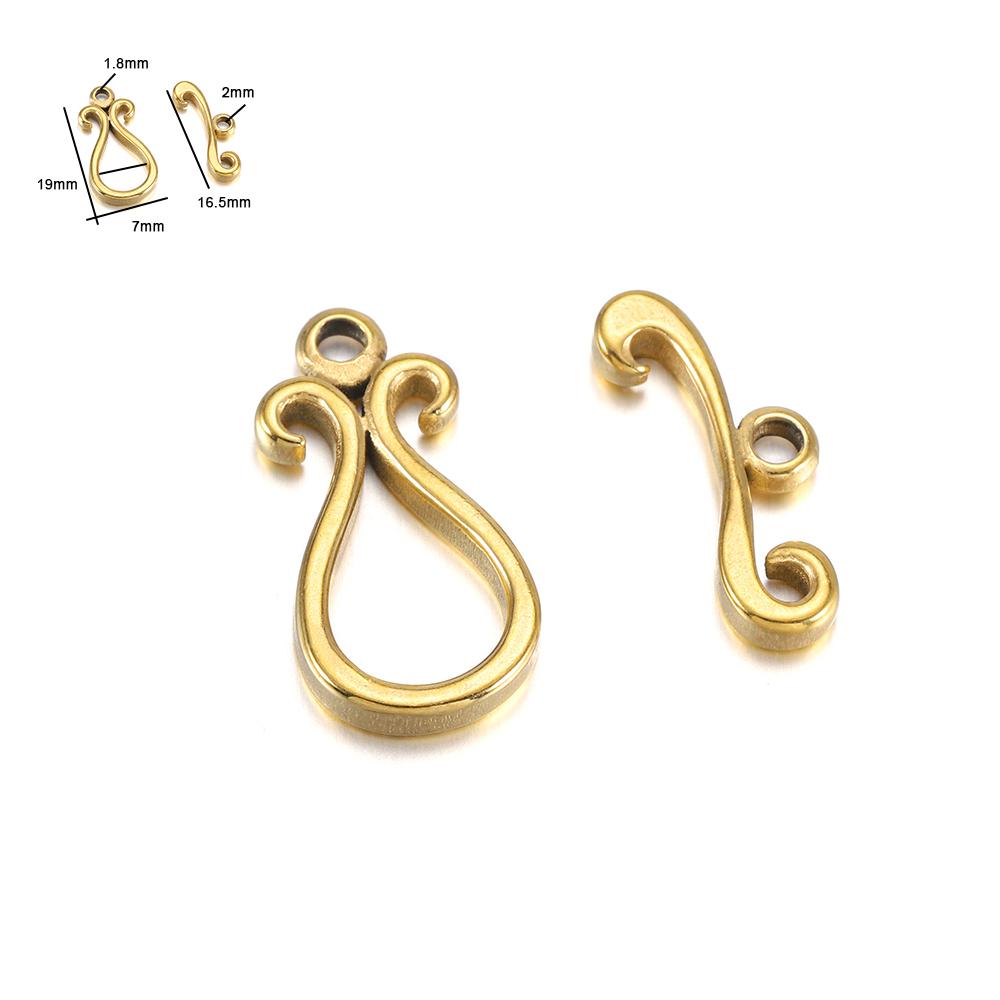 3-6 Sets Gold Color Stainless Steel Fastener Bracelet Toggle Clasp Buckle Connector For Jewelry Making OT Clasps Diy Accessories