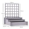 3 Tier Garden Planters with Trellis for Vine Climbing, Wooden Raised Beds, 95x95x110cm, Grey