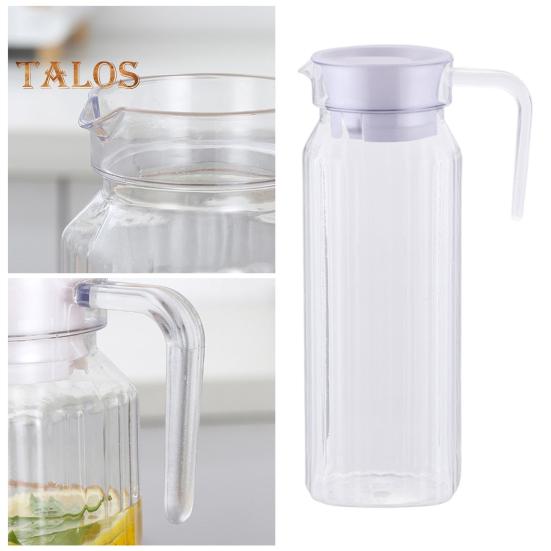 1,1 Liter Plastikkrüge mit Deckel BPA-frei Klarer Wasserkrug für Eistee Limonade Unzerbrechlicher Getränkekrug Kühlschrankkrug für Zuhause Büro