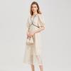 Women's Elegant V-Neck Lace Midi Dress