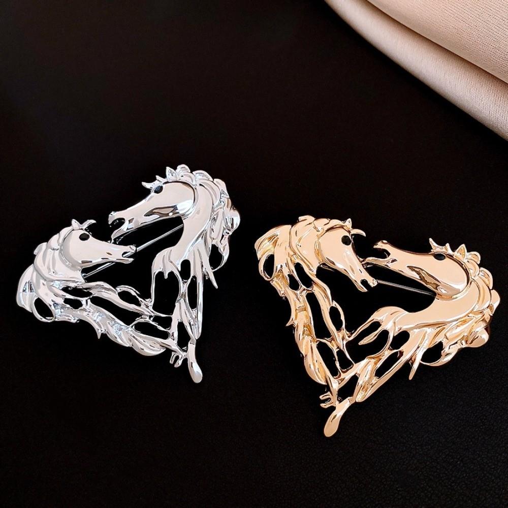 Zink Zinklegering Ihålig Djurkrets Hästhuvud Brosch Häståret Metall Ponny Märke Nål Djurkrets Djur Pins Man