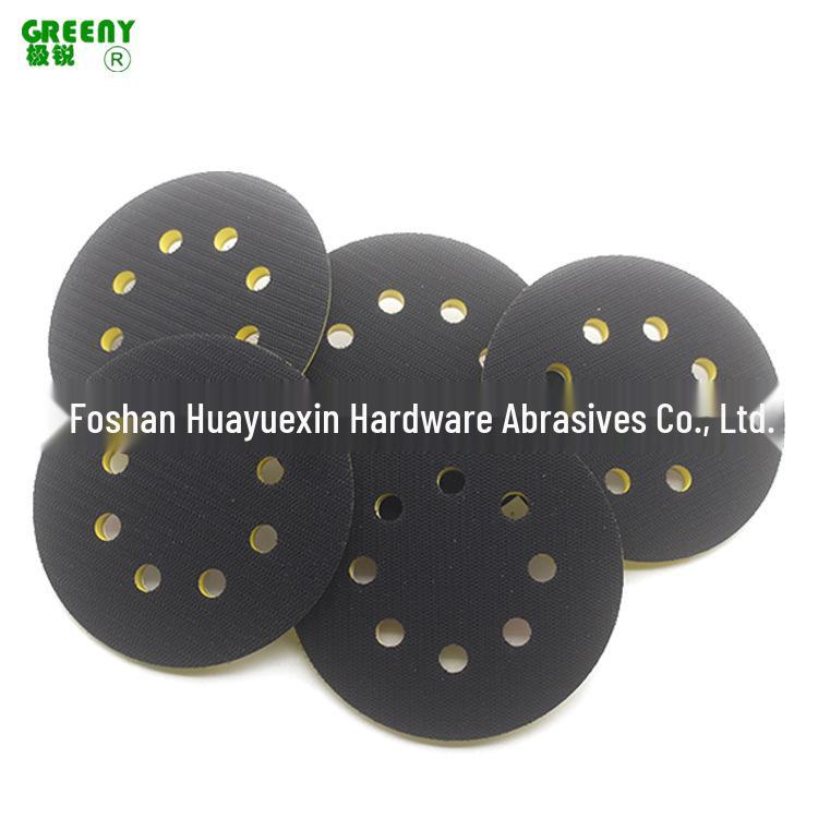 5-Inch Flocked 8-Hole Sandpaper Suction Pad for Pneumatic Polishing Machine, 125mm Base Plate, Self-Adhesive
