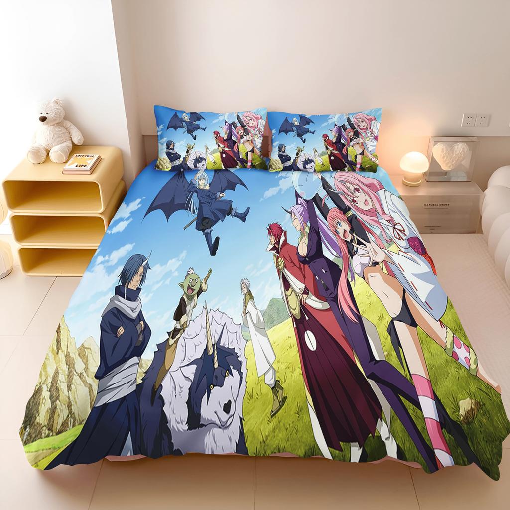 That Time I Got Reincarnated As a Slime Rimuru Ranga Anime Duvet Cover Set Soft Bedding Set Pillowcase Home Bedroom Decoration