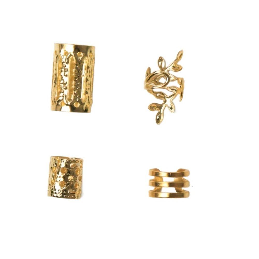 40PCS Hair Braiding Mixed Hair Rings Set Metal Cuff Clips Hair Braid Tubes Dreadlocks Beads  Decor