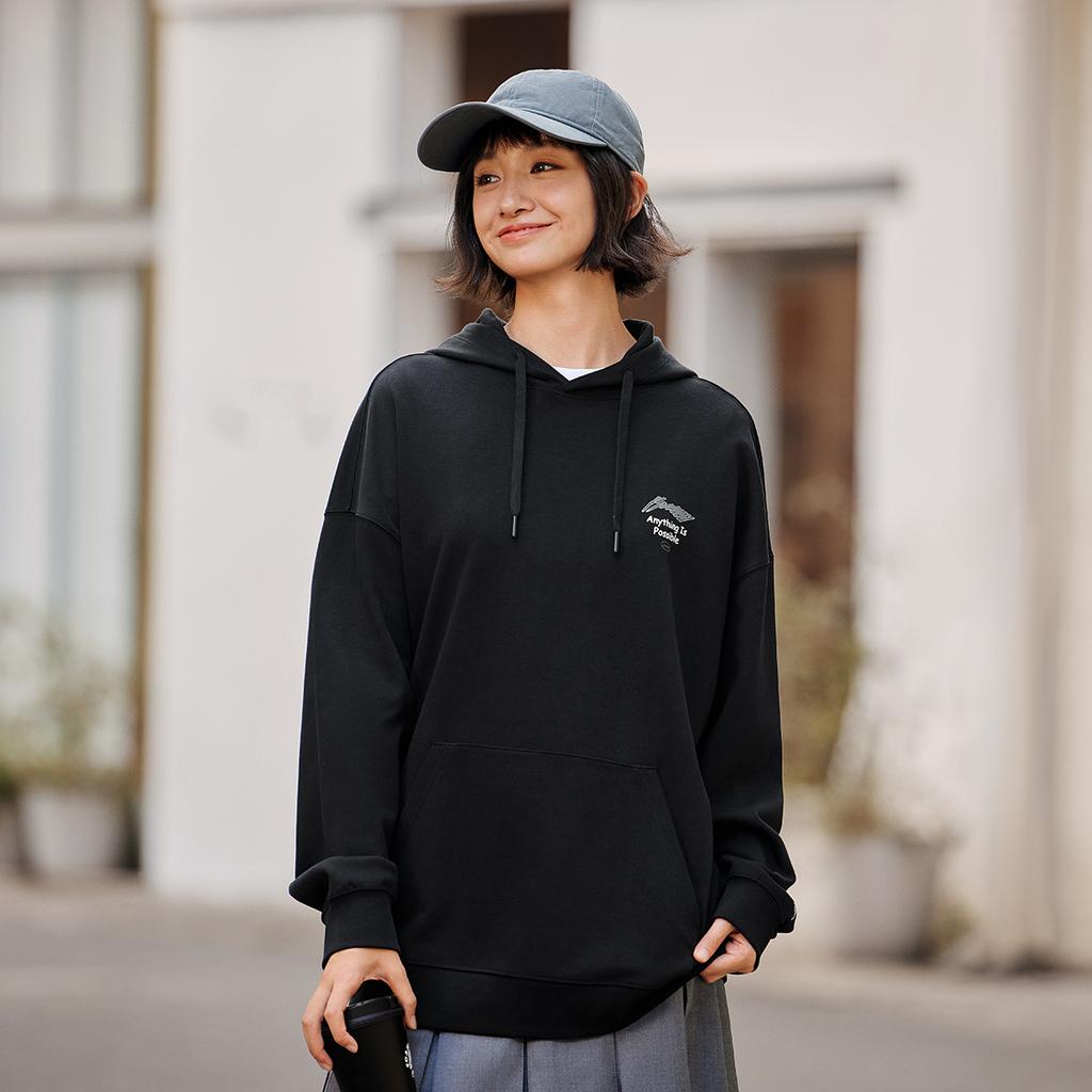Li Ning Sports Lifestyle Series Letter Hooded Comfortable American Vintage Minimalist Breathable Versatile Casual Sweatshirt Men sweatshirt AWDUA39-1
