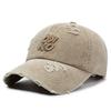 Vintage Distressed Baseball Cap for Women Spring Summer Washed Cotton Adjustable Snapback Hat Fashion Trendy Small Face