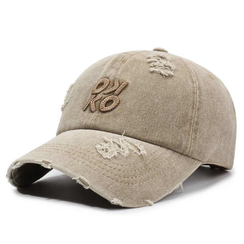 Vintage Distressed Baseball Cap for Women Spring Summer Washed Cotton Adjustable Snapback Hat Fashion Trendy Small Face