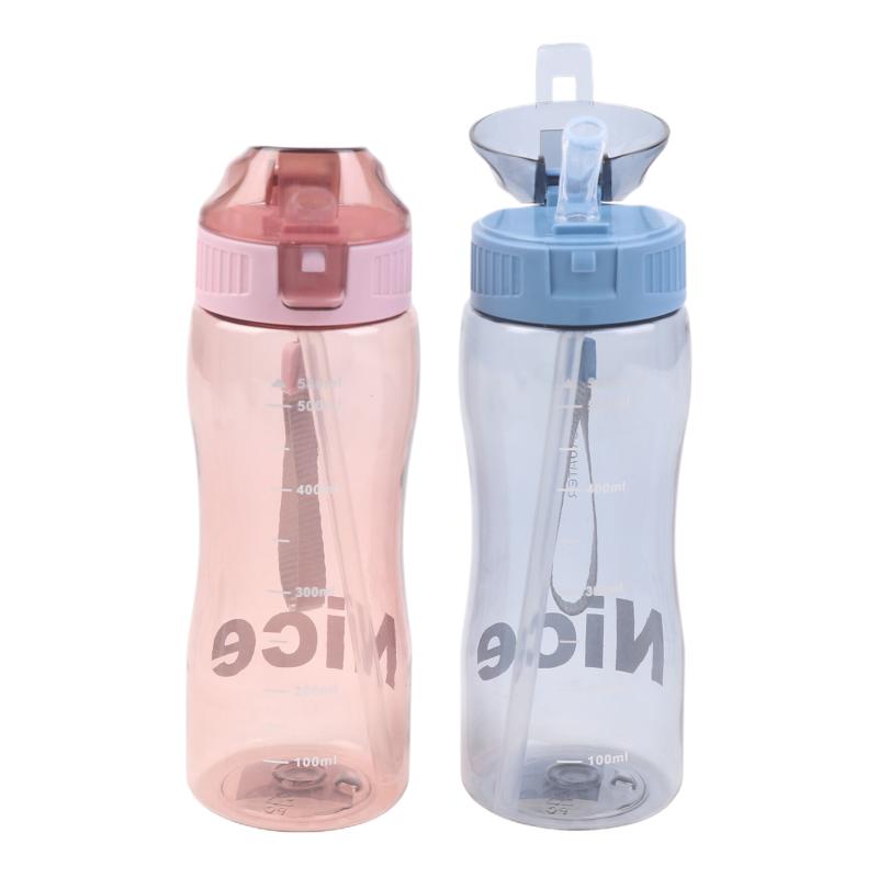 580Ml Portable Leak-Proof Sport Tea Coffee Cup Plastic Water Bottle With Straw For Drinkware Kids Water Bottle For School