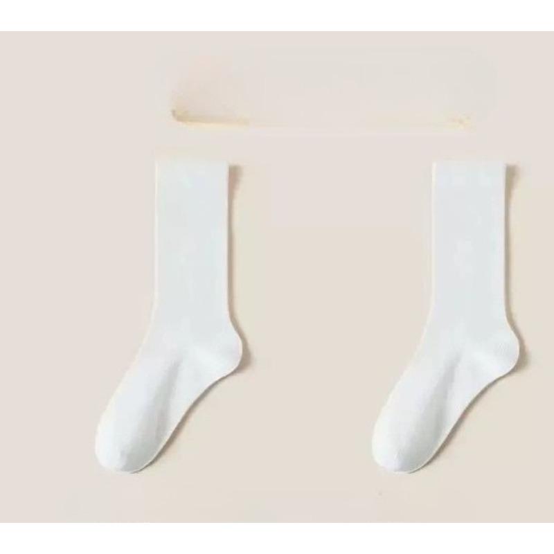

Spring and Summer Comfortable Non-stiff Pile Socks, Breathable Cotton Casual Socks, Pure Color, High-end Feeling Cotton Socks 1 pair белый