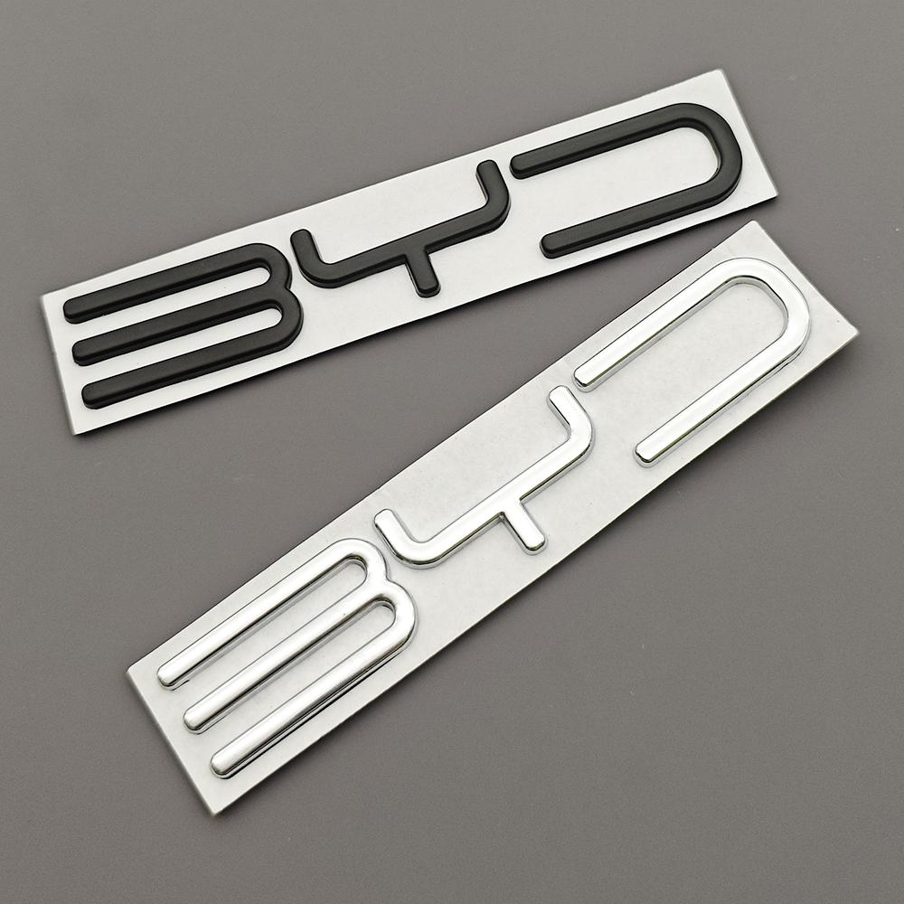 3D kovové auto znak písmena BYD logo emblém zadní kufr samolepka pro BYD Atto 3 Shark 6 Seal Dolphin Sealion Song Plus příslušenství