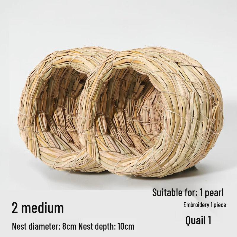 Straw Bird Nest for Budgerigars, Cockatiels, Quails, Pigeons, and Peonies - Hanging Breeding and Egg-Laying Supply