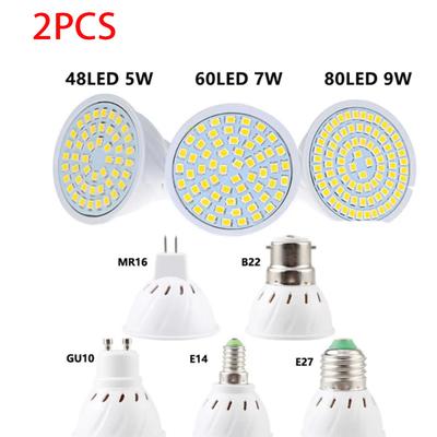 2 Stück GU10 LED E27 Lampe E14 Strahler Glühbirne 48 60 80 LEDs lampara 220V GU 10 LED-Glühbirnen MR16 gu5.3 Spotlicht Heimbeleuchtung