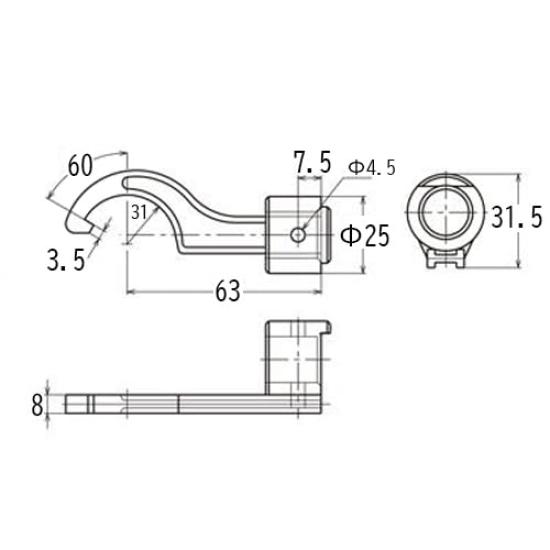 Esco Hook Head 58-65mm (for 15mm Connection) EA723WG-65