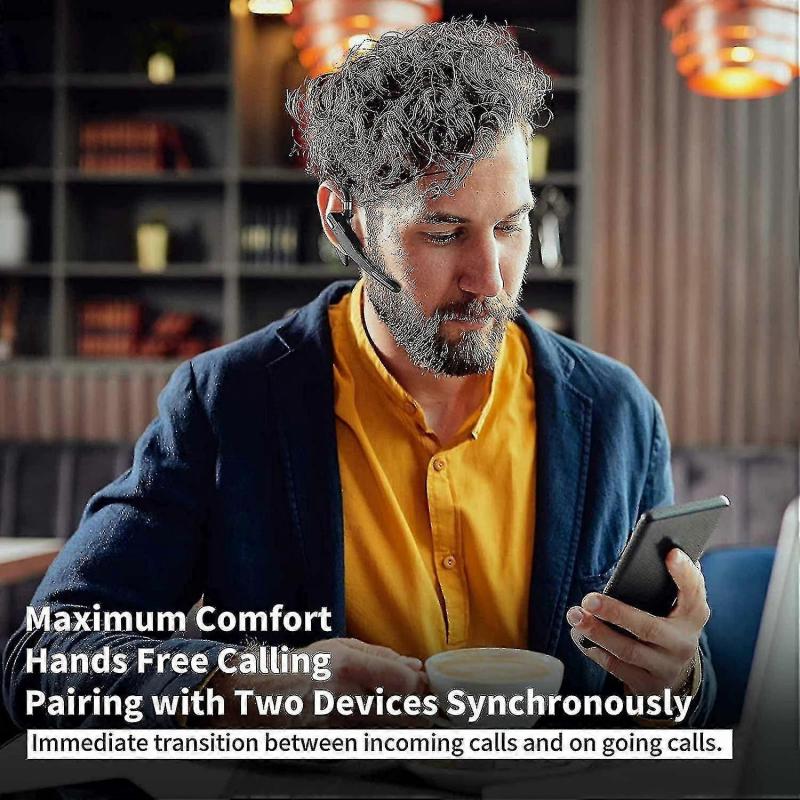 Bluetooth Headset For Cell Phone, V5.1 Bluetooth Wireless Earpiece Headset With Cvc 8.0 Noise Canceling Microphone For Driving/business/office, Compat