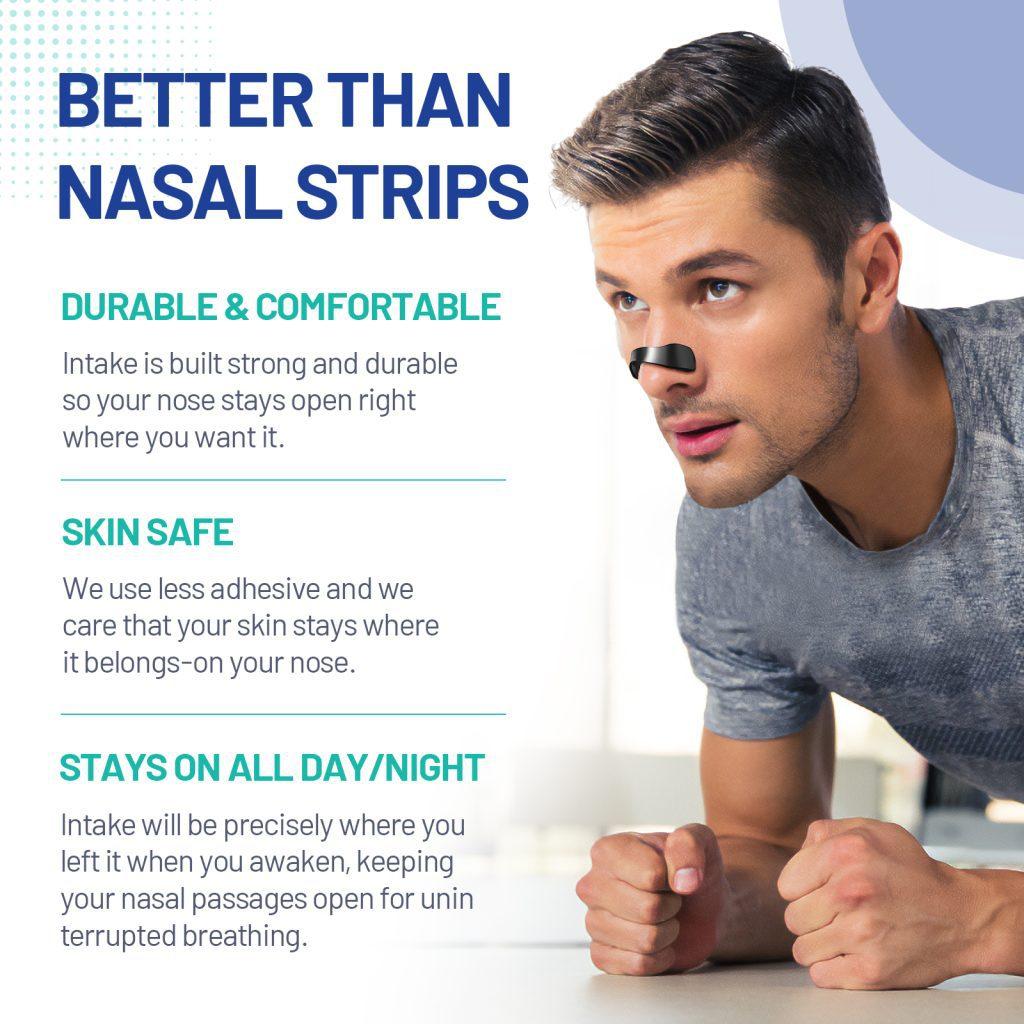 Magnetic nose strips, reduce snoring, improve sleep (30 days, black)