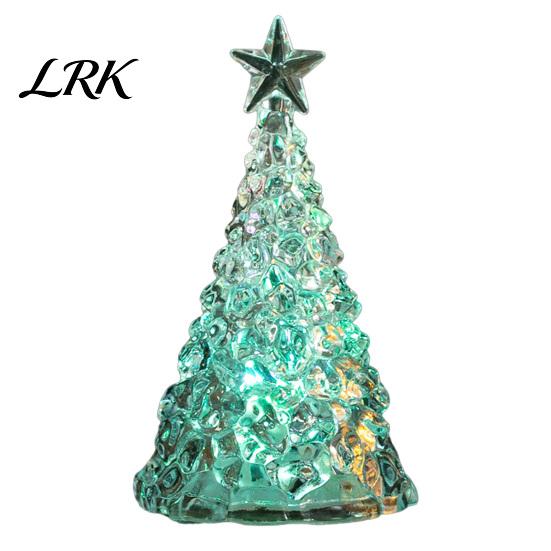 Seasonal Home Decorative Accent Glowing Christmas Tree Night Light, Mini Lighted with Star, Indoor Compact Table Ornament for Party Atmosphere
