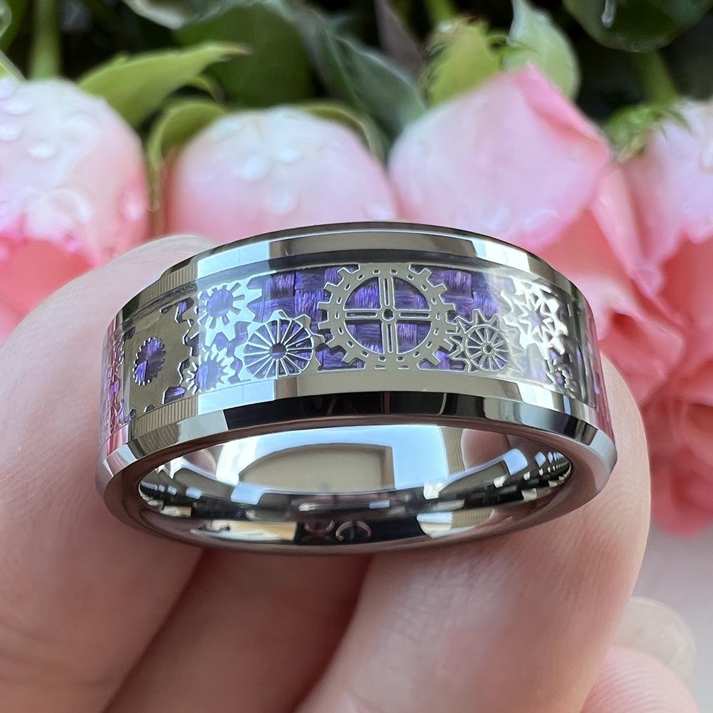 Stainless Steel Gear Ring: European & American Fashion for Men