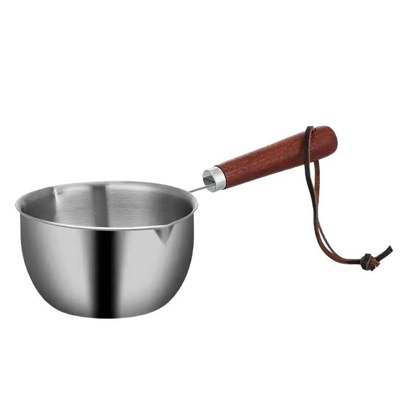 Stainless Steel Splash-Guard Small Pot for Hot Oil – Thickened, Flat Bottom Mini Pot for Baby Food Oil.