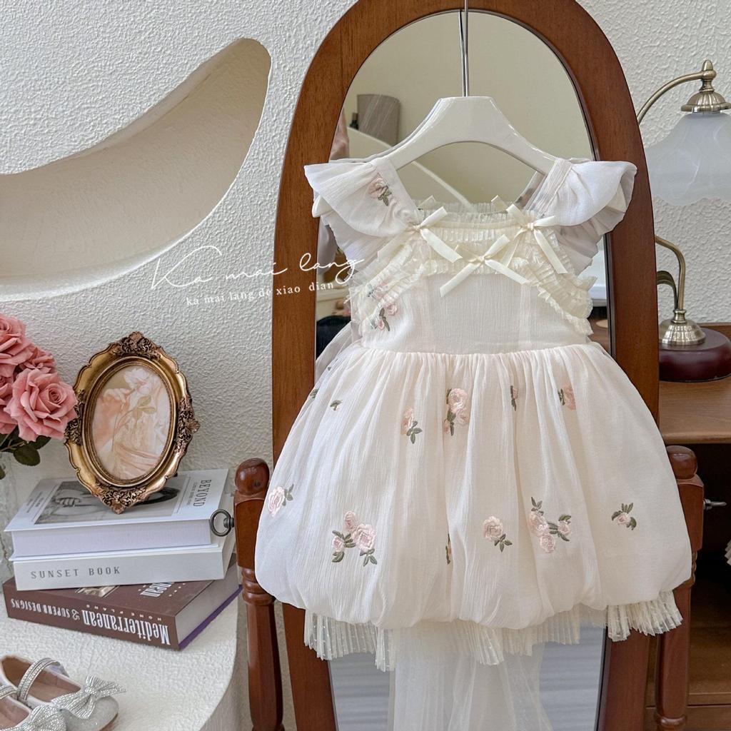 Quick Delivery: 2025 Summer Bow Fashion Baby Girl Birthday Party Dress