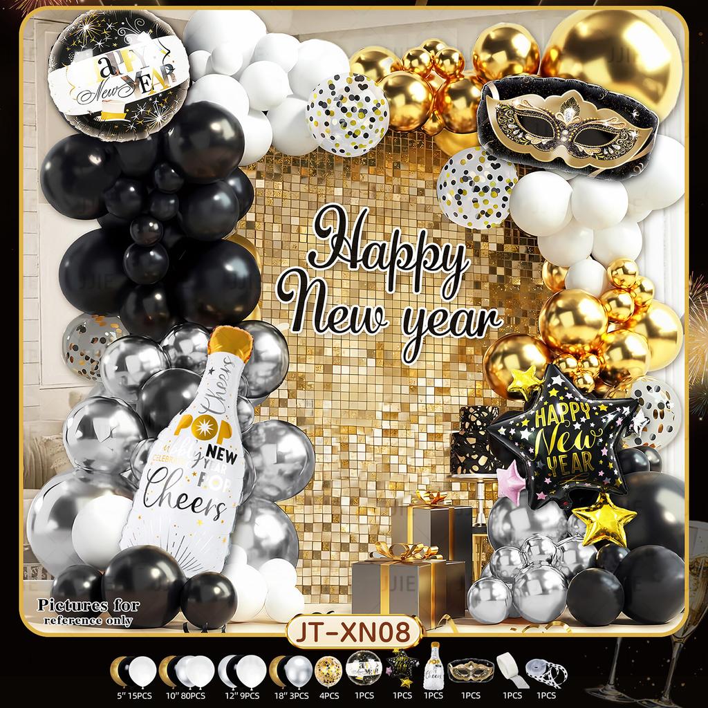 Red, Black And Gold Arch Balloon Set Thickened Birthday Decorations Party Metal Balloon Set