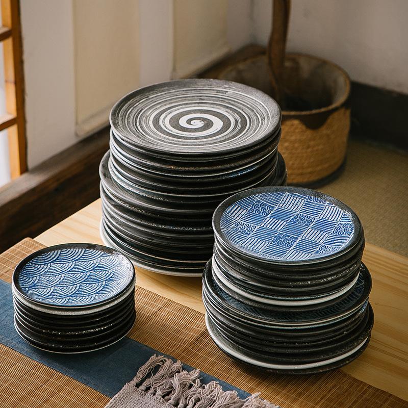 High Appearance Level Japanese Ceramic Tableware Bone Dish Home Platter Western Steak Plate Pasta Salad Fruit Porcelain Plate