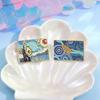 Stunning Van Gogh Inspired Oil Painting Metal Brooch Creative Starry Night Whale Design