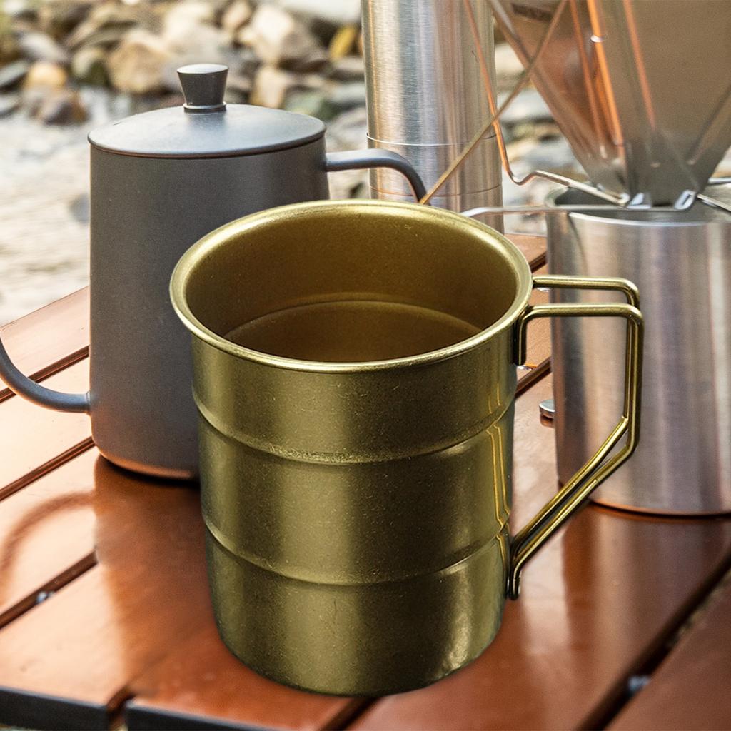 Stainless Steel Camping Mug Home Decor Photography Props Drinking Cup Coffee Mug for RV Party BBQ Backpacking Gear Outdoor