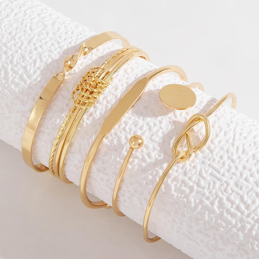 [NEW] 5pcs Set, Knotted Twist Wave Irregular Geometric Circular Stacked Bracelet, High-Quality Jewelry, Upgraded Fashion Bracelet