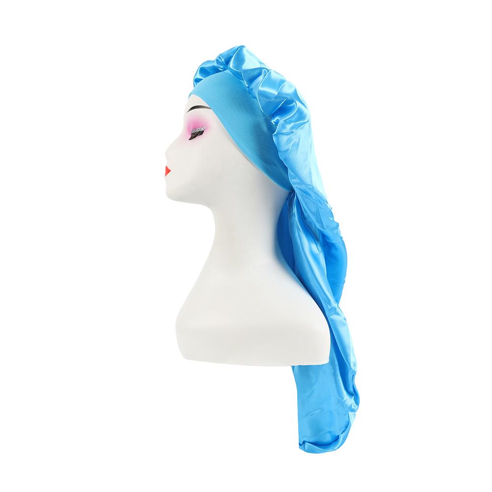 Satin Sleep Cap: Elastic Wide Brim Stocking Cap for Long Hair Care
