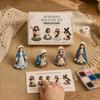 Křesťanská korálkovací sada pro kutily, 3D korálkové figurky Ježíše a Panny Marie, Řemeslná sada, Korálková umělecká sada s náboženskými postavami pro dospělé, Křesťanské dárky