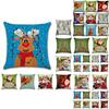 Happyspree Happy Christmas Pillow Cases Luxurious Linen Cushion Covers For Home Decor