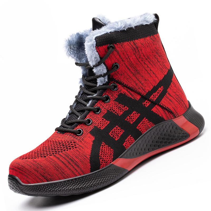 Fashion Steel Toe Work Safety Boots Men Indestructible Boots Punctu-proof Safety Shoes Men Work Sneakers Lightweight Security Work Shoes