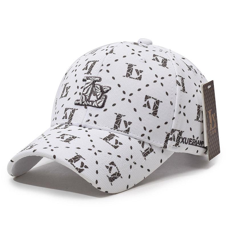 

New Ai Luwei Embroidery Ball Baseball Cap Sports Sunscreen Men s and Women s Sun Hats Breathable Versatile Casual Duck Tongue Adjustable білий