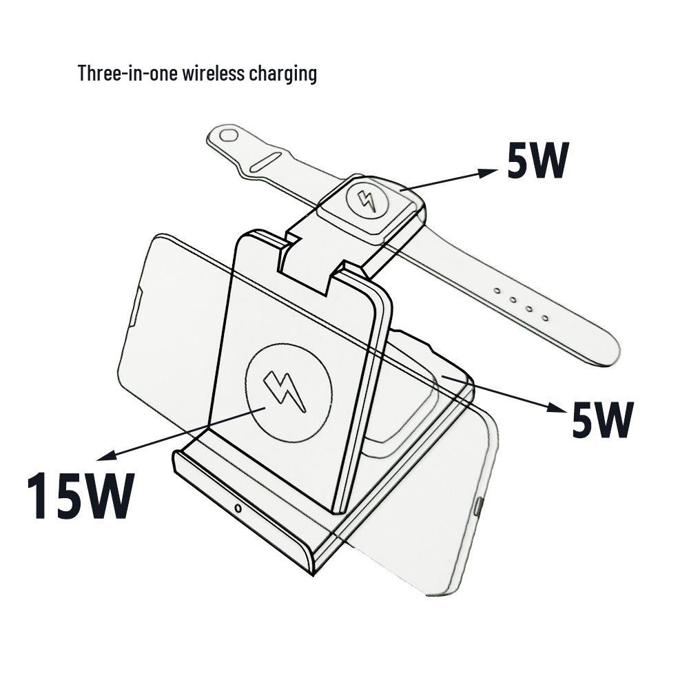 New 15W 3-in-1 Stackable Wireless Charger with QC Fast Charging