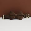 Dark Brown Velvet Dog Collar And Leash Set For Dogs Custom Engraved Nameplate Pet Supplies Dog Leash Velvet11