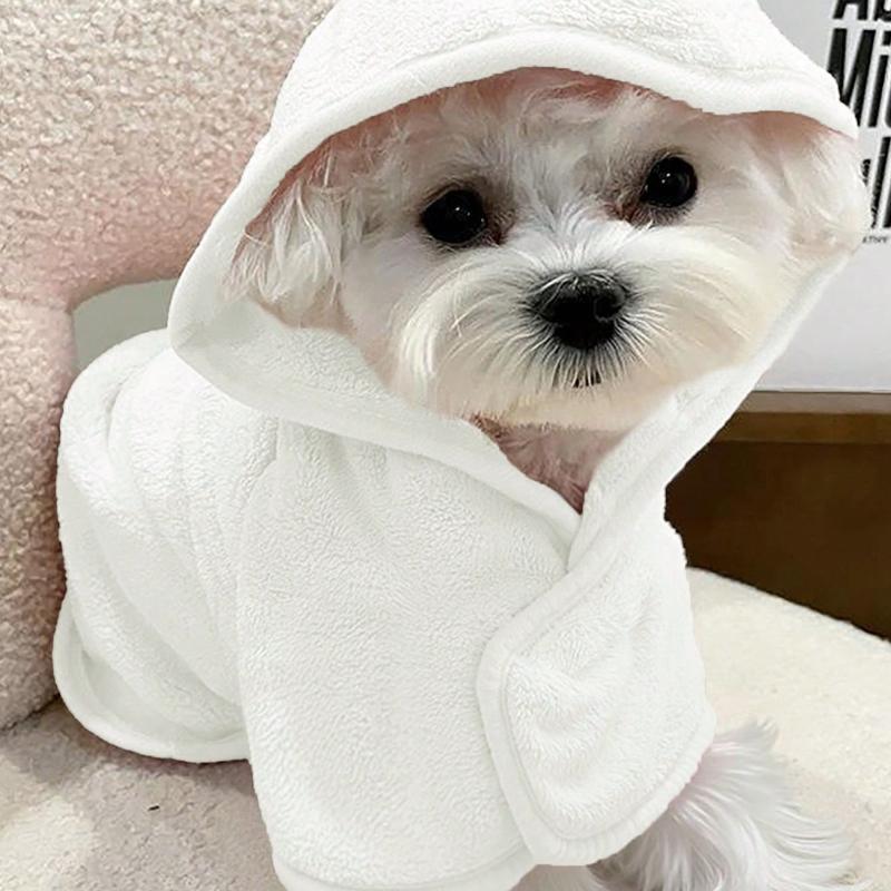 1 pièce Robe de bain pour animal de compagnie avec capuche, Plusieurs tailles et couleurs disponibles, Serviettes pour chiots, Serviettes pour animaux de compagnie, Accessoires pour chiens, Serviettes pour chats, Serviettes pour chiens