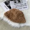 Plush Plush Bucket Hat Warm Basin Sun Cap Outdoor Fisherman Cap  for Women