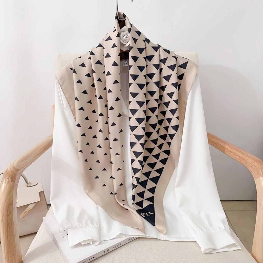90CM Four Seasons Square Large Square Scarf Luxury Decorative Shirt Professional Headscarf Hairband Sunscreen Headscarf