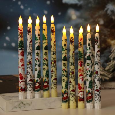 6 Bucăți Lumânări Conice LED cu Baterie, Lumânări Fără Flacără cu Telecomandă, Lumânări Luminoase de Crăciun pentru Decor Festiv de Iarnă în Casă