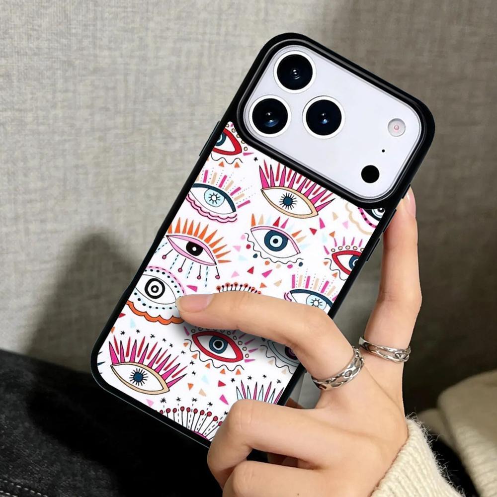Capa Case for iPhone 17 Air 16 Pro Max 15 Plus 11 13 Mini 14 12 Back Phone Cover Eyeball Pattern
