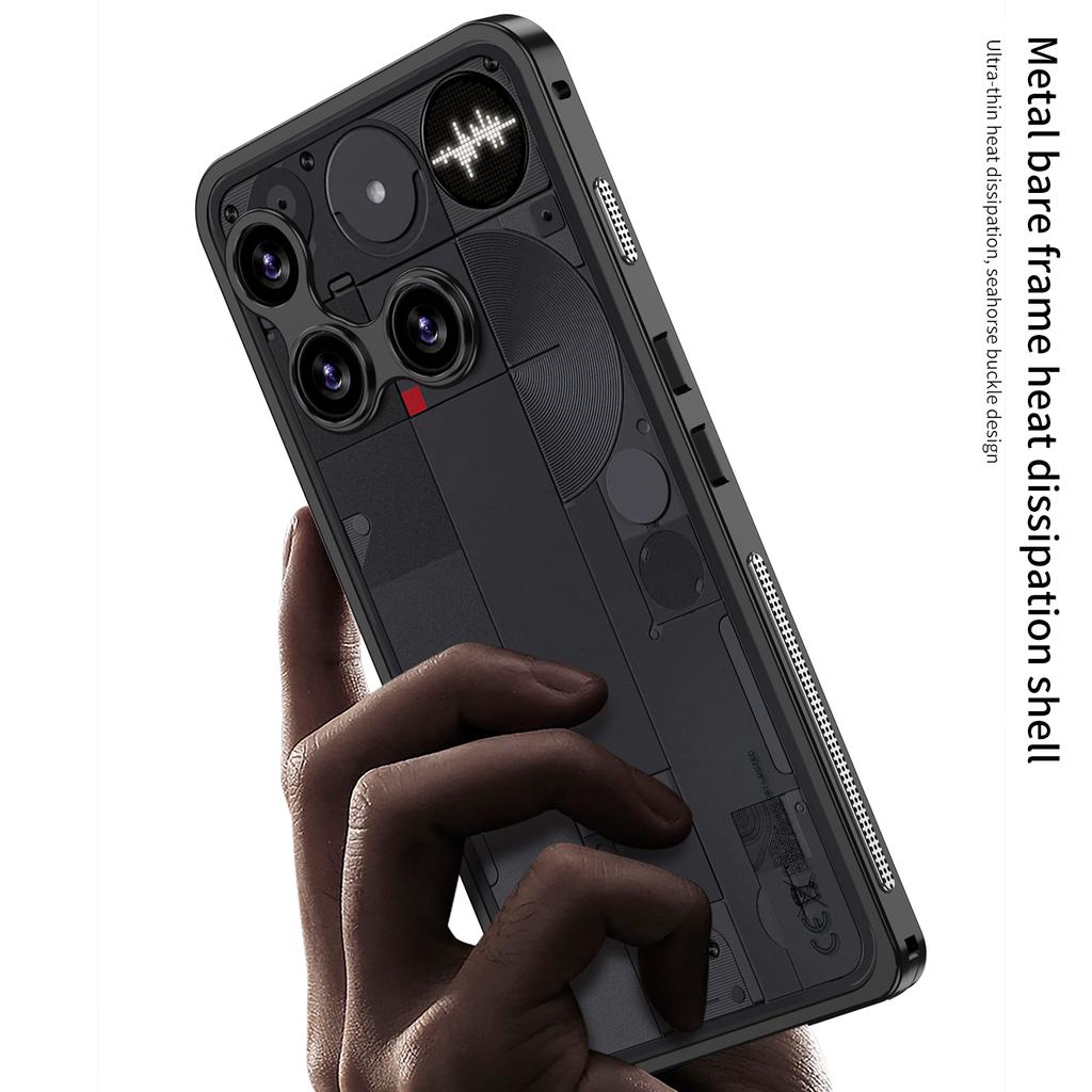 För ingenting telefon (3) 5G Stötfångarfodral Metallram Värmeavledningsskydd med Linsskydd