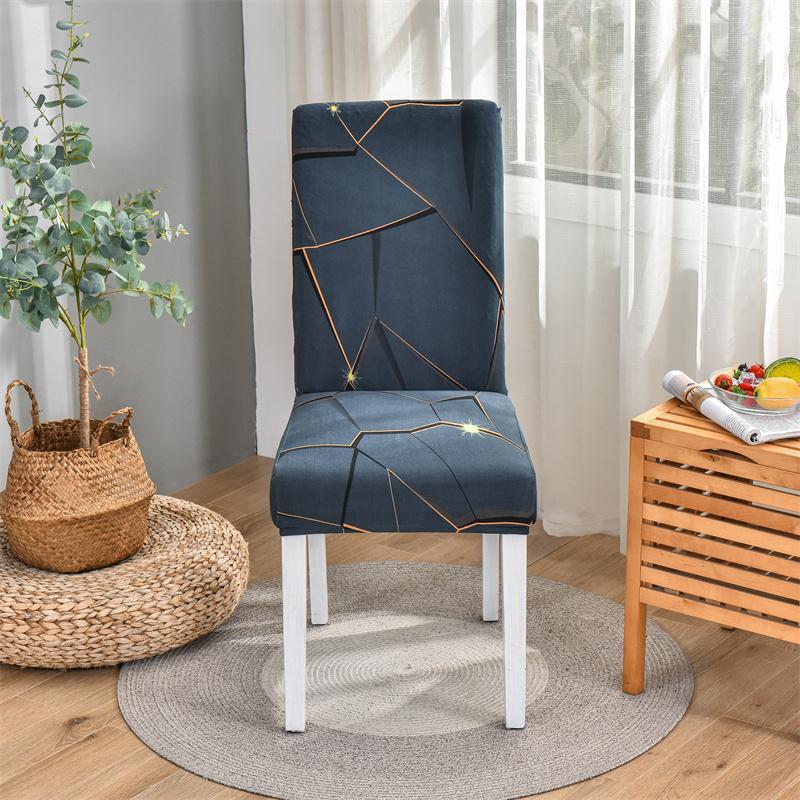 

1Pc Spandex Dining Chair Cover Stretch Elastic Printed Polyester Chair Slipcover For El Dining Room Office Banquet Home Decor 1 PC