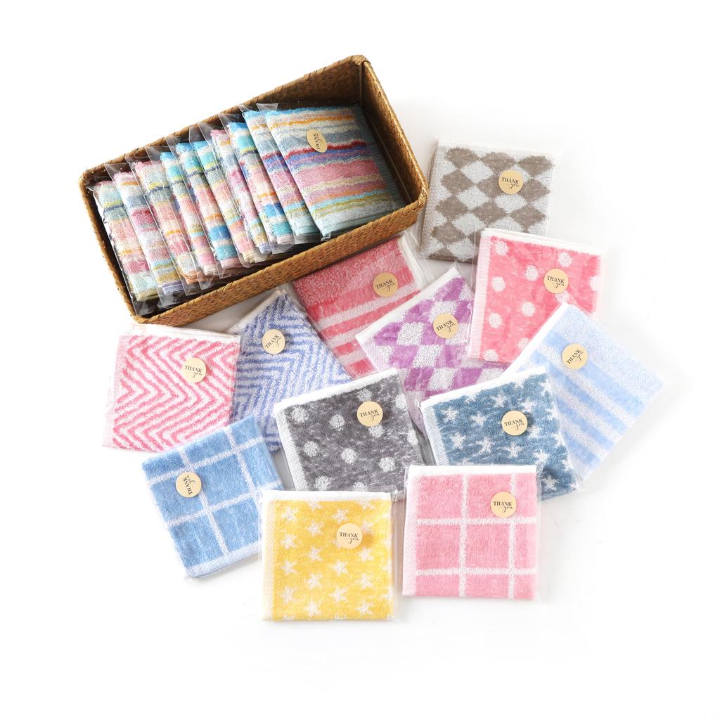 Alutaio Cute Handkerchief Towel Individually Wrapped Gift 10 Towels Mini Unspun Assorted Colors and Perfect for and Small Presents Set, Package,